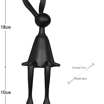 ResinLux Moderne Påskehare i Resin som Siddende Dekorationsfigur