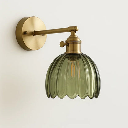 Retro Væglampe med Tulipanformet Glasskærm i Vintage Design