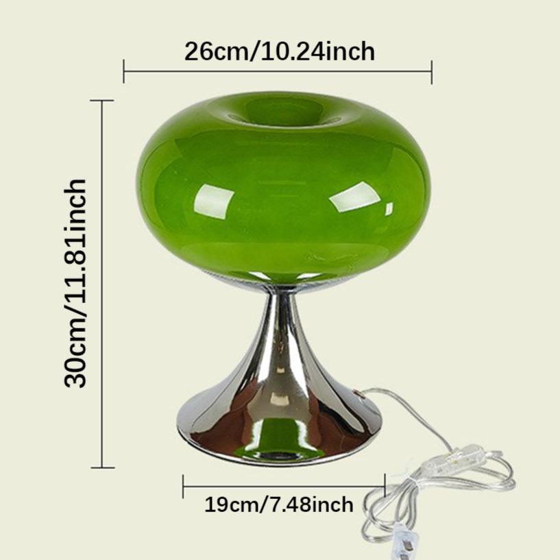 RetroGlow Bauhaus Bordlampe i Glas med Varm Stemningsbelysning