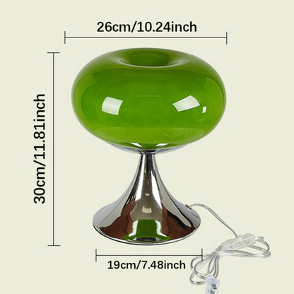 RetroGlow Bauhaus Bordlampe i Glas med Varm Stemningsbelysning
