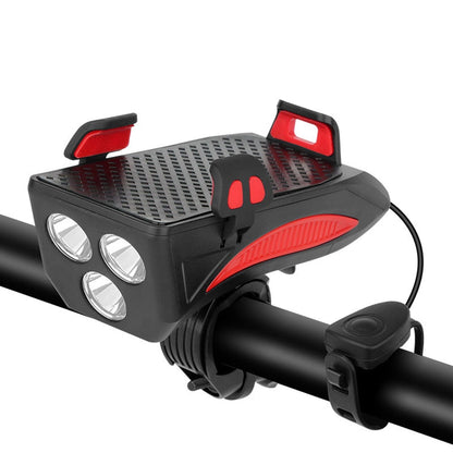 RideLight 4-i-1 Cykellygte med Mobilholder, Powerbank og Horn