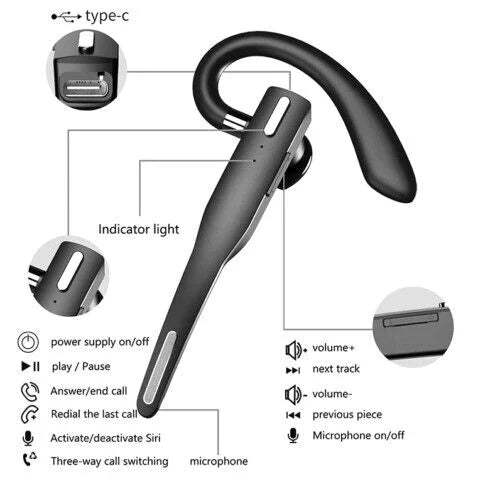 RoadMic Pro Trådløst Bluetooth Headset med Dobbelt Mikrofon og Støjreduktion