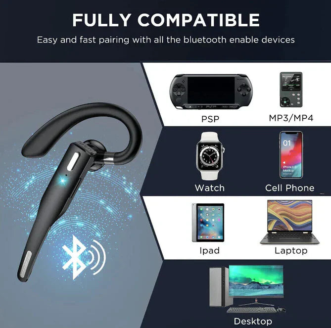 RoadMic Pro Trådløst Bluetooth Headset med Dobbelt Mikrofon og Støjreduktion