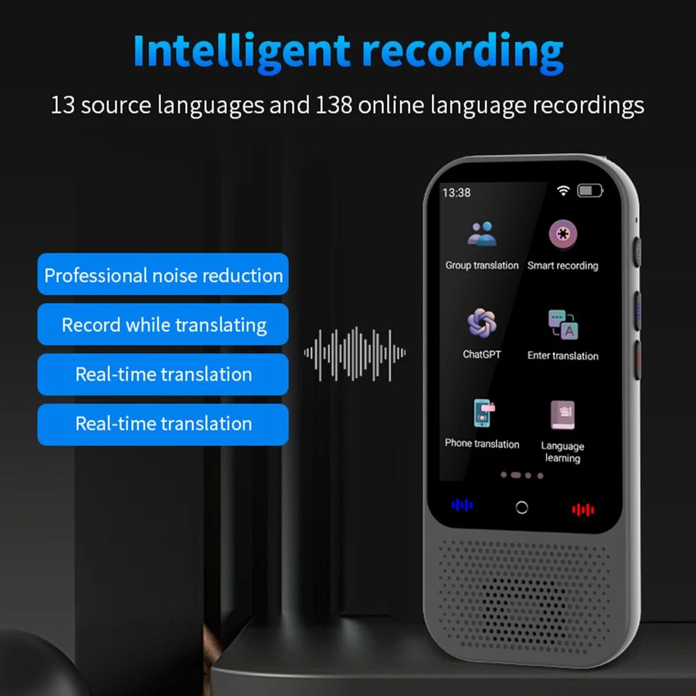 S80 Pro Sprogoversætter med Stemme, Offline, AI og 138 Sprog