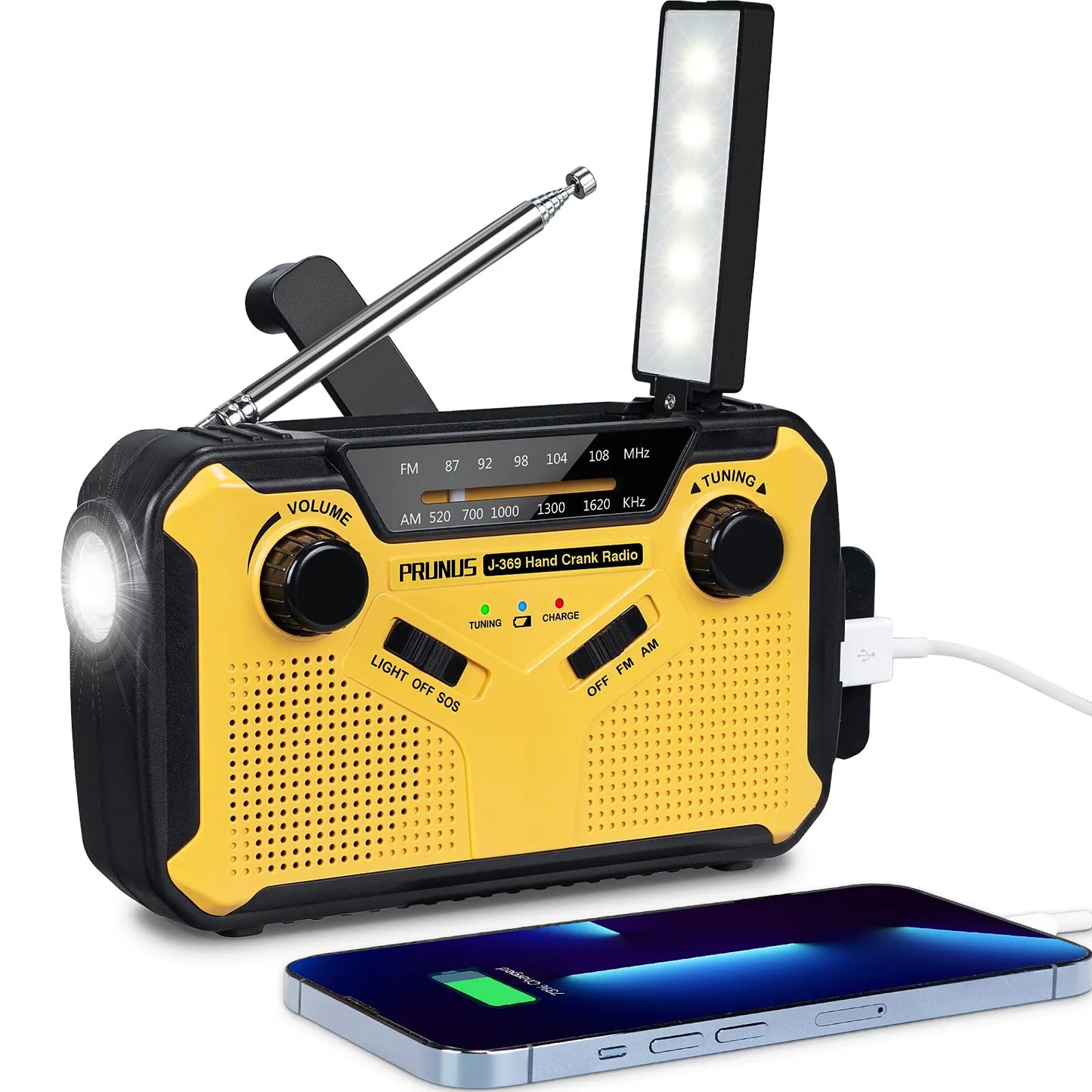 SafeSignal Nødradio med Lommelygte SOS Alarm og Powerbank