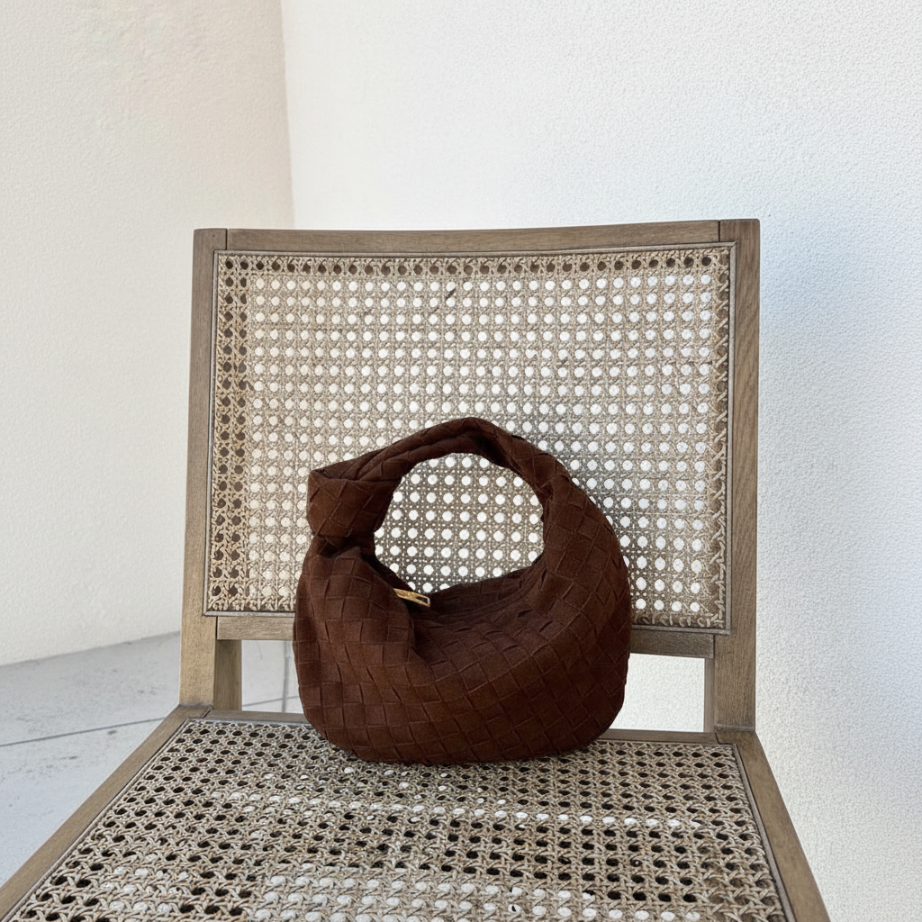 Brun flettet taske – livsstilsbillede