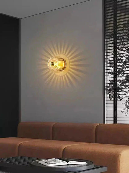 Skandinavisk Bauhaus Væglampe med Glasskærm i Minimalistisk Design