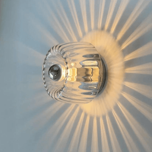 Skandinavisk Bauhaus Væglampe med Glasskærm i Minimalistisk Design