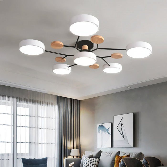 Skandinavisk LED Loftlampe med Moderne Gren Design og Varm Hvid Belysning