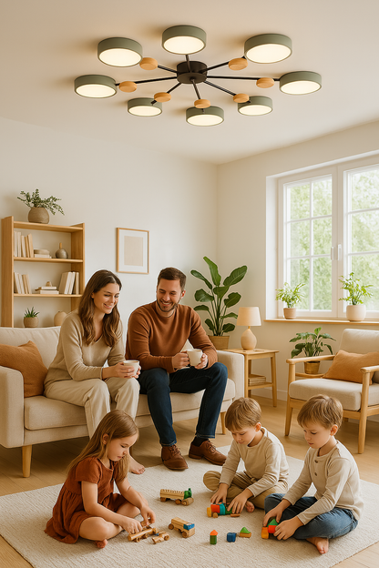 Skandinavisk LED Loftlampe med Moderne Gren Design og Varm Hvid Belysning