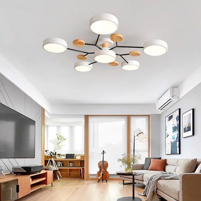 Skandinavisk LED Loftlampe med Moderne Gren Design og Varm Hvid Belysning