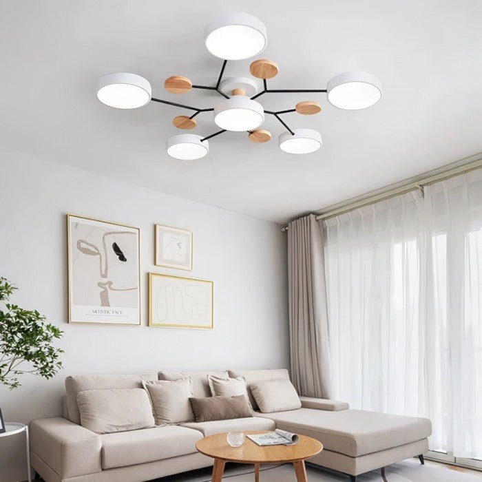 Skandinavisk LED Loftlampe med Moderne Gren Design og Varm Hvid Belysning