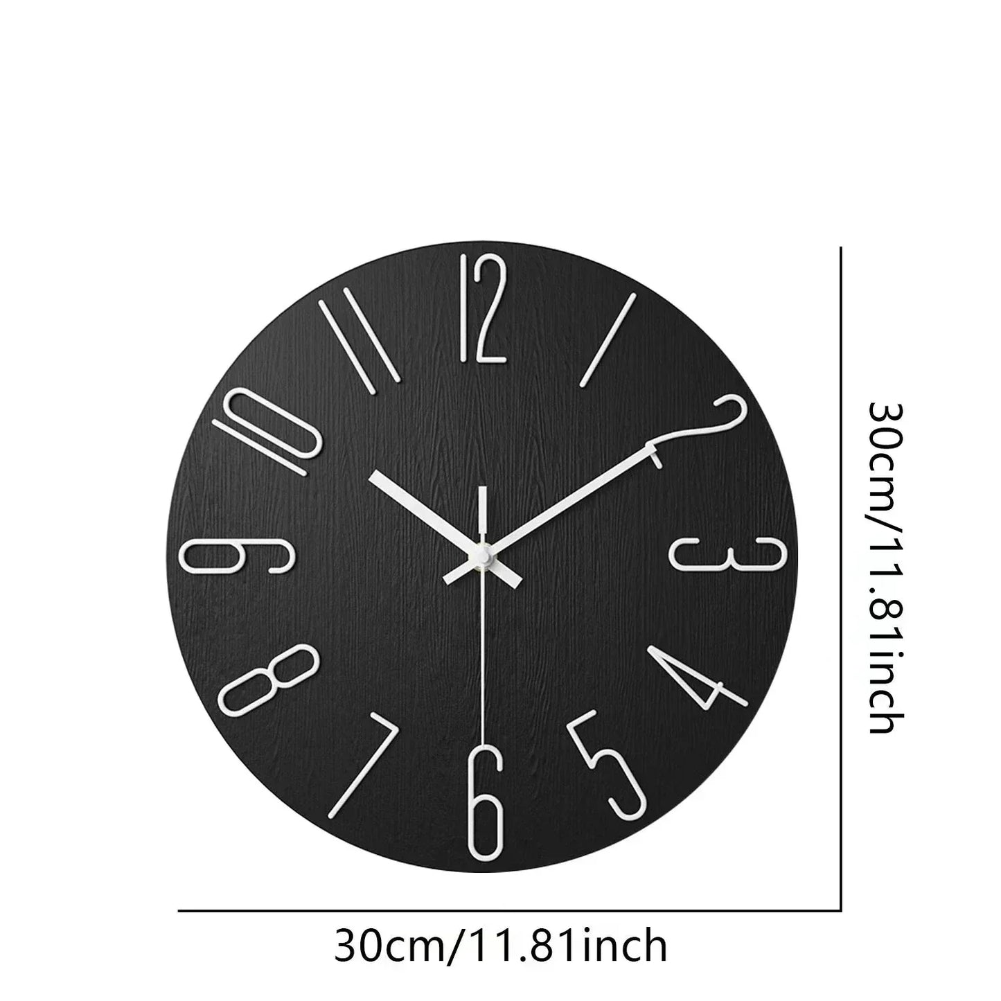 Skandinavisk Trævægur Lydløst Frameless Minimalistisk Design