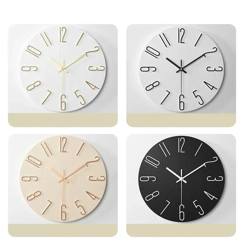 Skandinavisk Trævægur Lydløst Frameless Minimalistisk Design