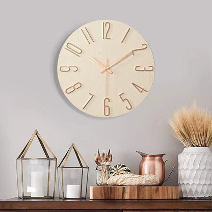 Skandinavisk Trævægur Lydløst Frameless Minimalistisk Design