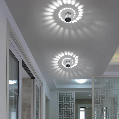 LuminBlast LED Spiral Væglampe med Farverigt Lys til Moderne Indendørs Belysning
