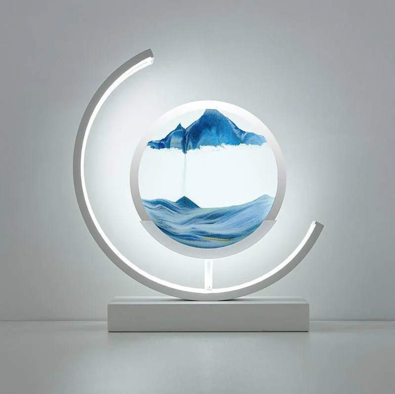 Deep Sea Sandscapes – Oplyst Sandkunst til Rolig Boligindretning