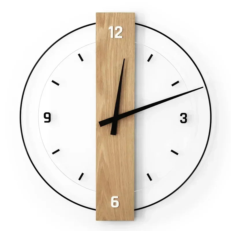 SilentOak minimalistisk vægur i træ med lydløst moderne design