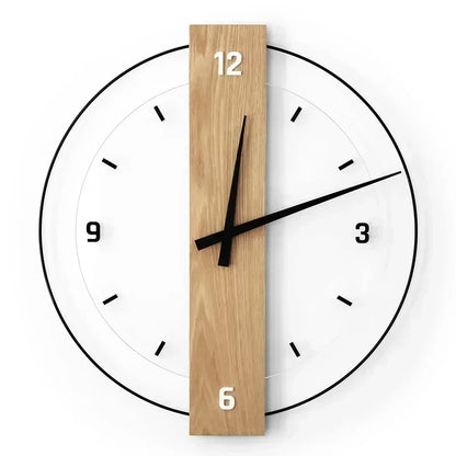 SilentOak minimalistisk vægur i træ med lydløst moderne design