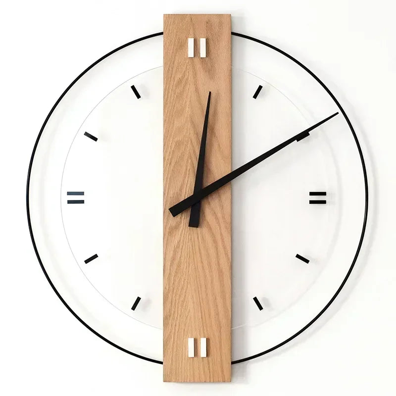 SilentOak minimalistisk vægur i træ med lydløst moderne design