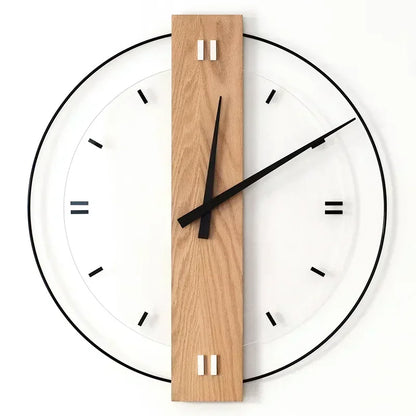 SilentOak minimalistisk vægur i træ med lydløst moderne design
