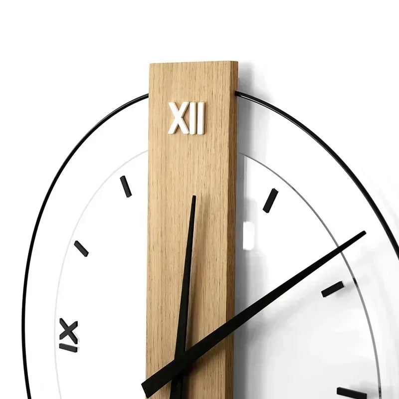 SilentOak minimalistisk vægur i træ med lydløst moderne design