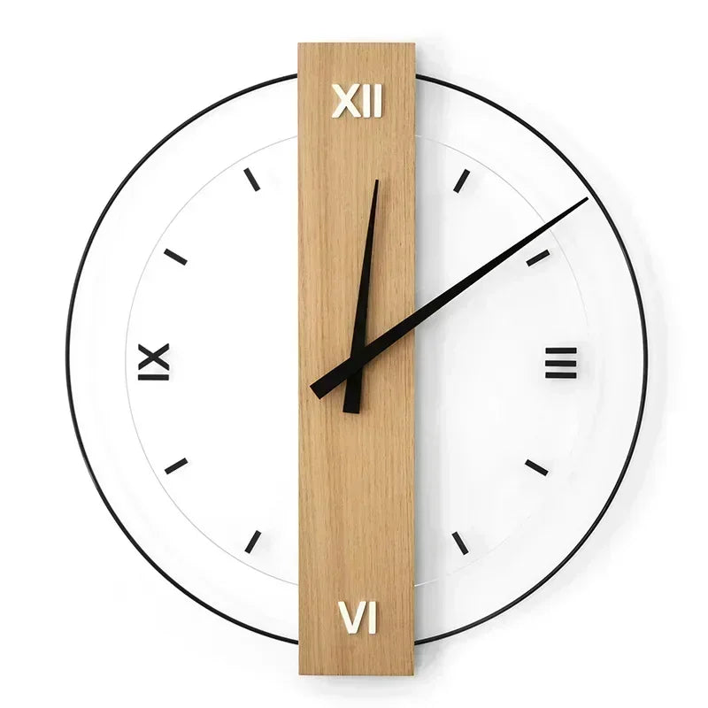 SilentOak minimalistisk vægur i træ med lydløst moderne design