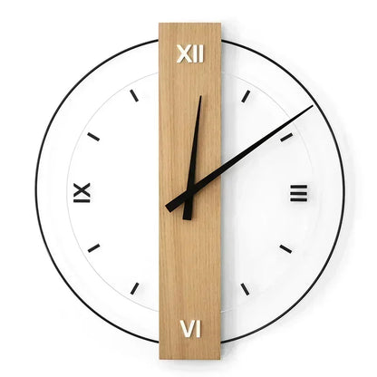 SilentOak minimalistisk vægur i træ med lydløst moderne design