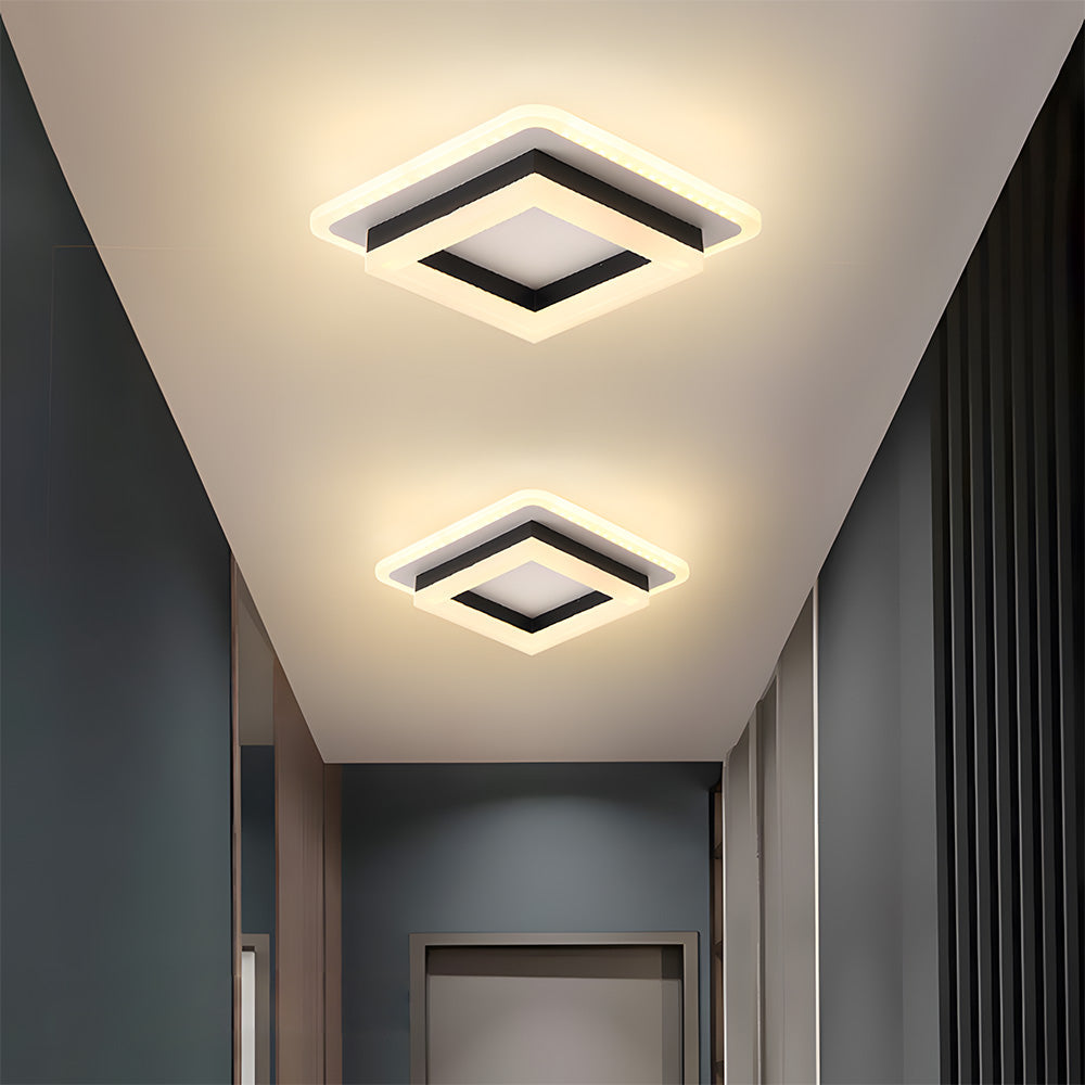 Slim Firkantet LED Loftlampe Minimalistisk Plafond