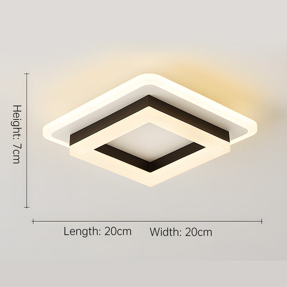 Slim Firkantet LED Loftlampe Minimalistisk Plafond