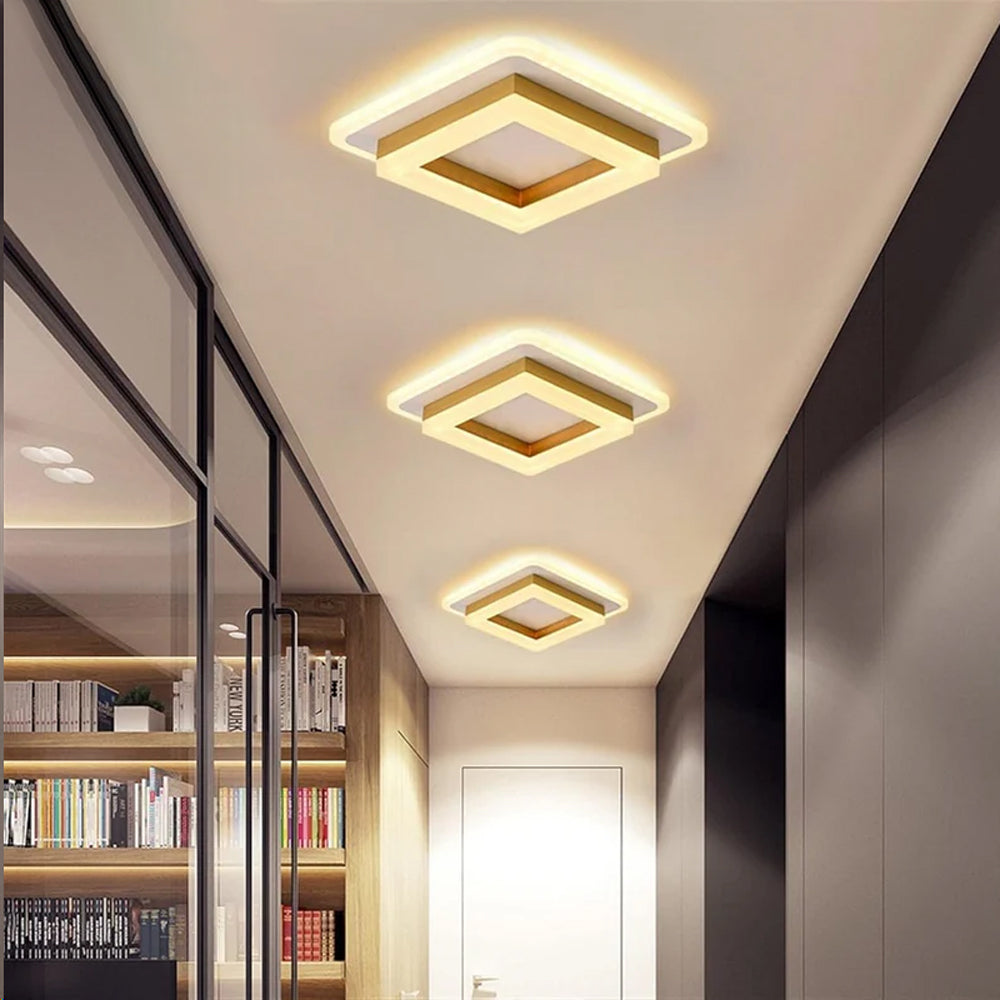 Slim Firkantet LED Loftlampe Minimalistisk Plafond