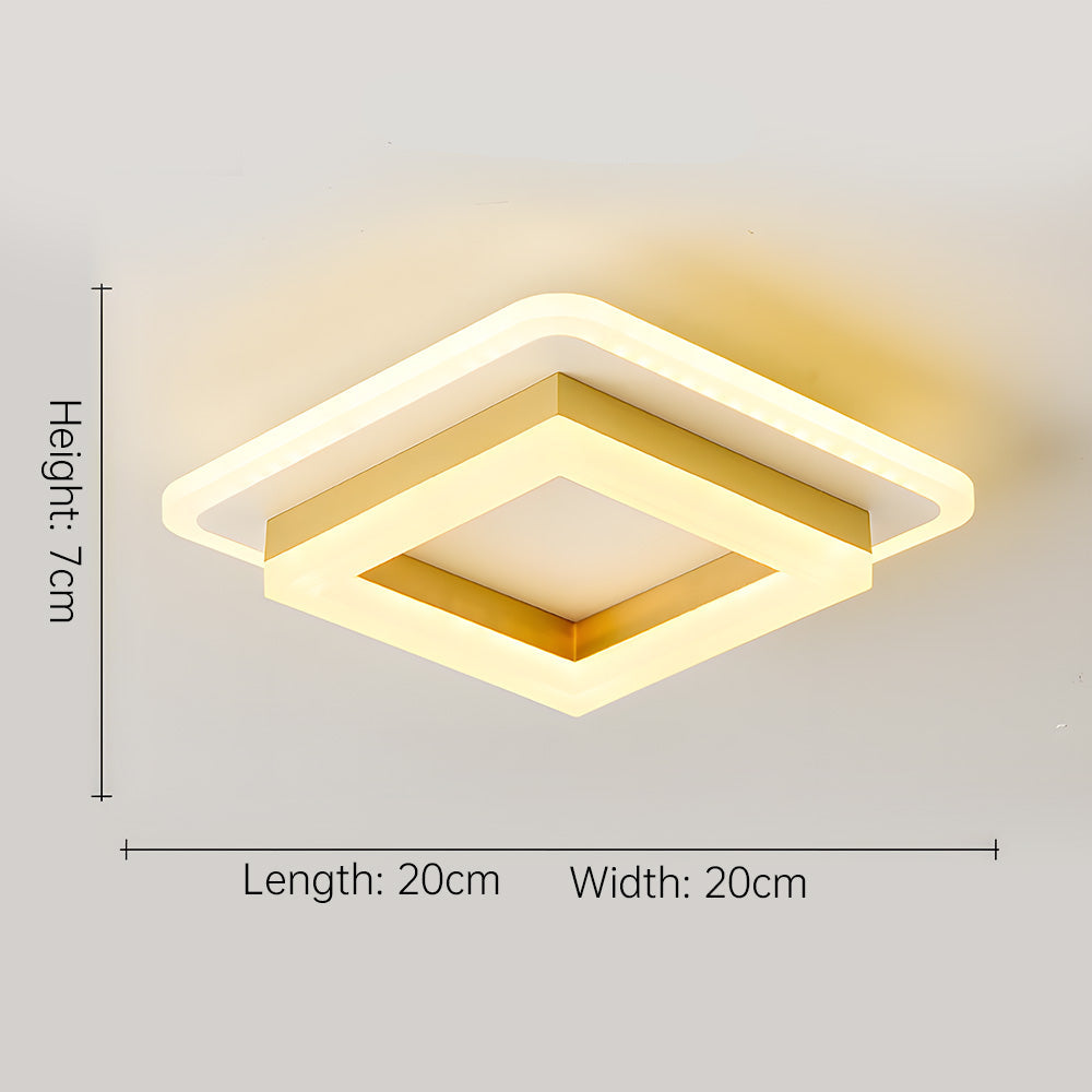 Slim Firkantet LED Loftlampe Minimalistisk Plafond