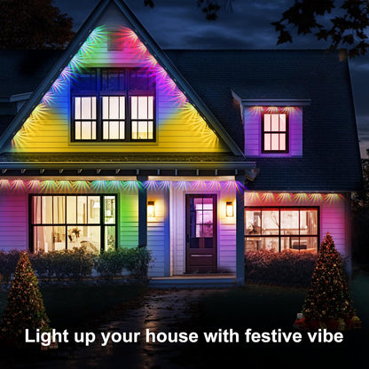 Smart RGB Udendørs Lyskæde App- og Stemmestyret Vejrbestandig Belysning