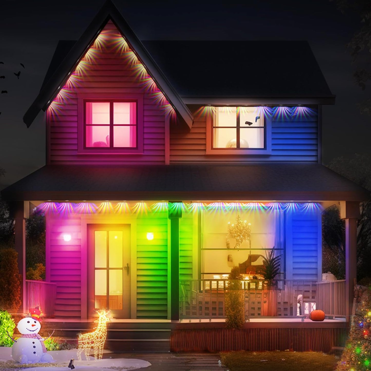 Smart RGB Udendørs Lyskæde App- og Stemmestyret Vejrbestandig Belysning
