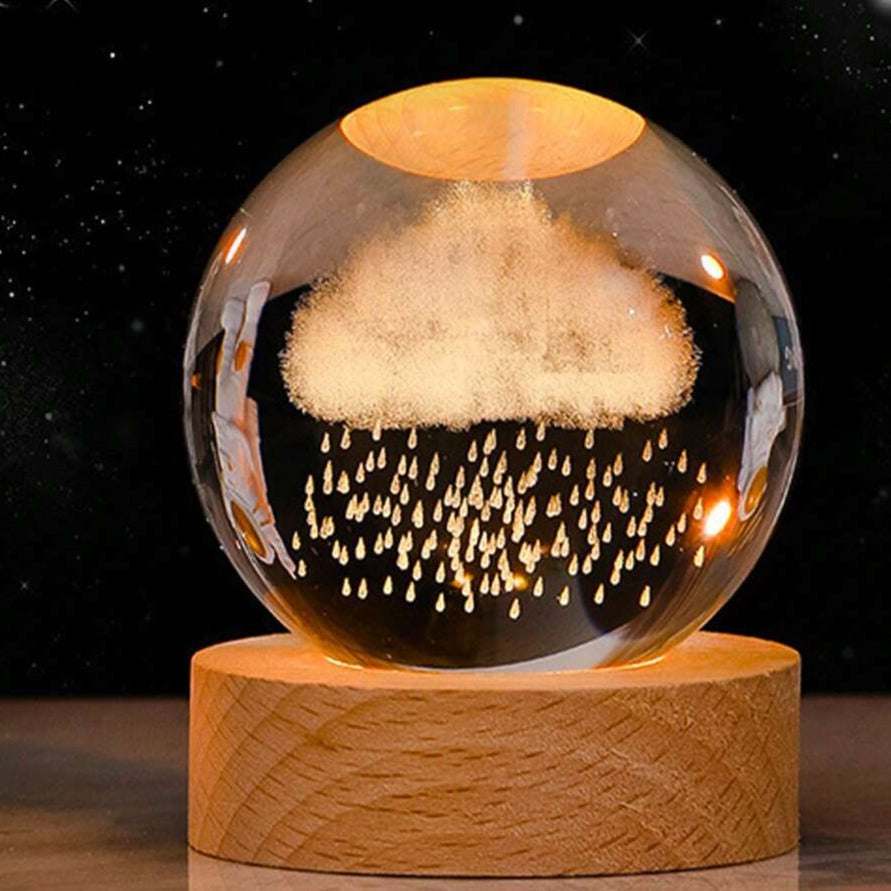 SolarSphere Krystalmodel af Solsystemet med LED-Lys, Dekoration og Læring