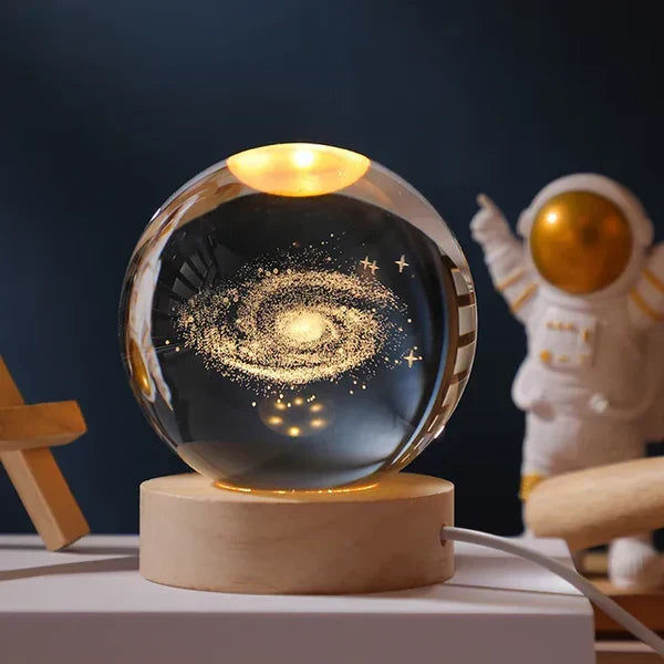 SolarSphere Krystalmodel af Solsystemet med LED-Lys, Dekoration og Læring