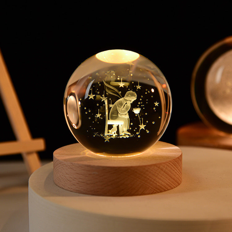 SolarSphere Krystalmodel af Solsystemet med LED-Lys, Dekoration og Læring