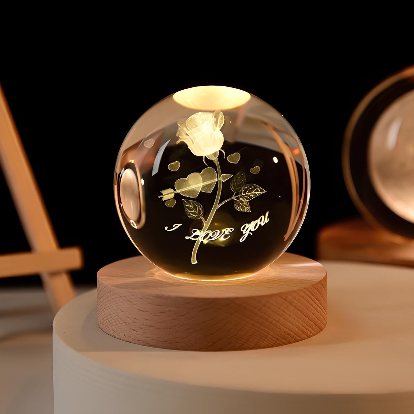 SolarSphere Krystalmodel af Solsystemet med LED-Lys, Dekoration og Læring