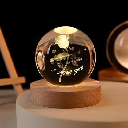 SolarSphere Krystalmodel af Solsystemet med LED-Lys, Dekoration og Læring