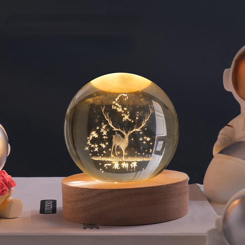 SolarSphere Krystalmodel af Solsystemet med LED-Lys, Dekoration og Læring