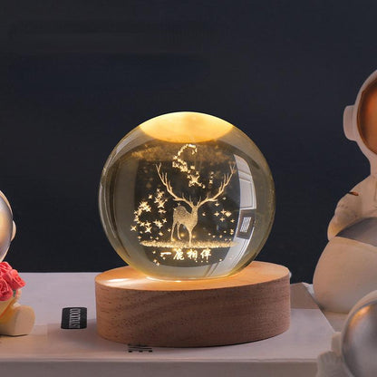 SolarSphere Krystalmodel af Solsystemet med LED-Lys, Dekoration og Læring