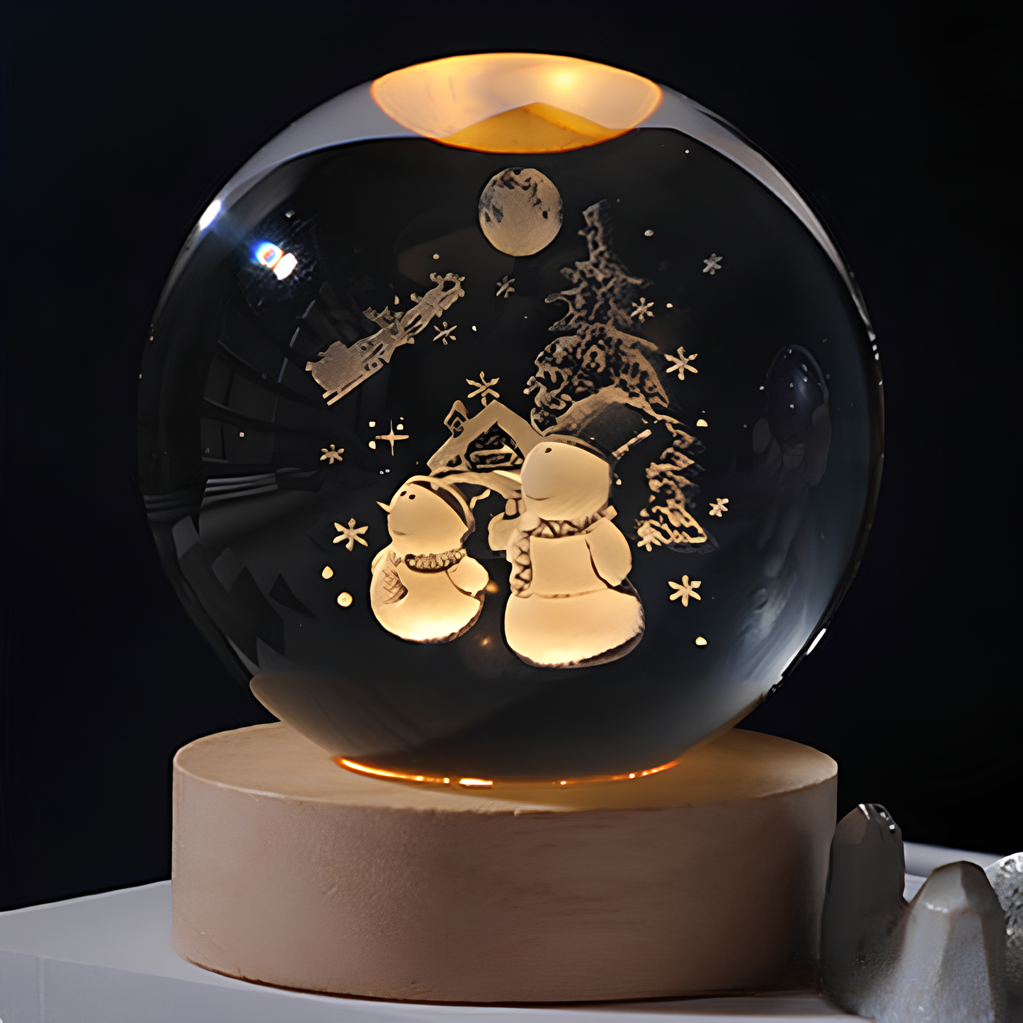 SolarSphere Krystalmodel af Solsystemet med LED-Lys, Dekoration og Læring