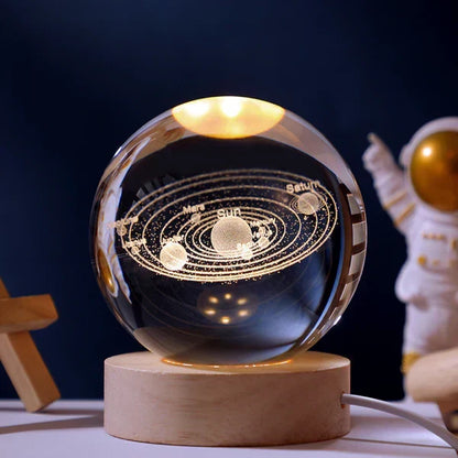 SolarSphere Krystalmodel af Solsystemet med LED-Lys, Dekoration og Læring