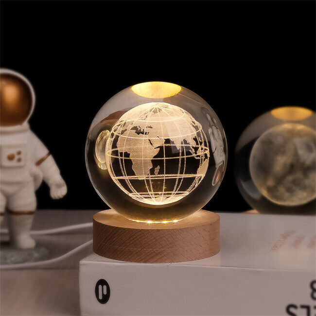 SolarSphere Krystalmodel af Solsystemet med LED-Lys, Dekoration og Læring