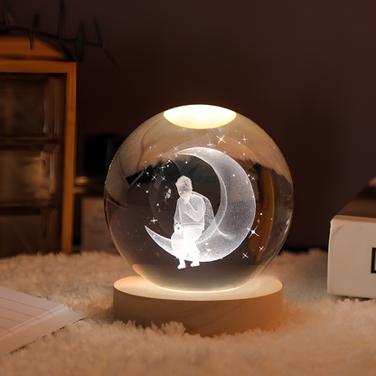 SolarSphere Krystalmodel af Solsystemet med LED-Lys, Dekoration og Læring
