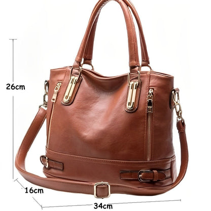 Sophie Crossbodytaske i Vintage PU-Læder Klassisk Elegant Skuldertaske