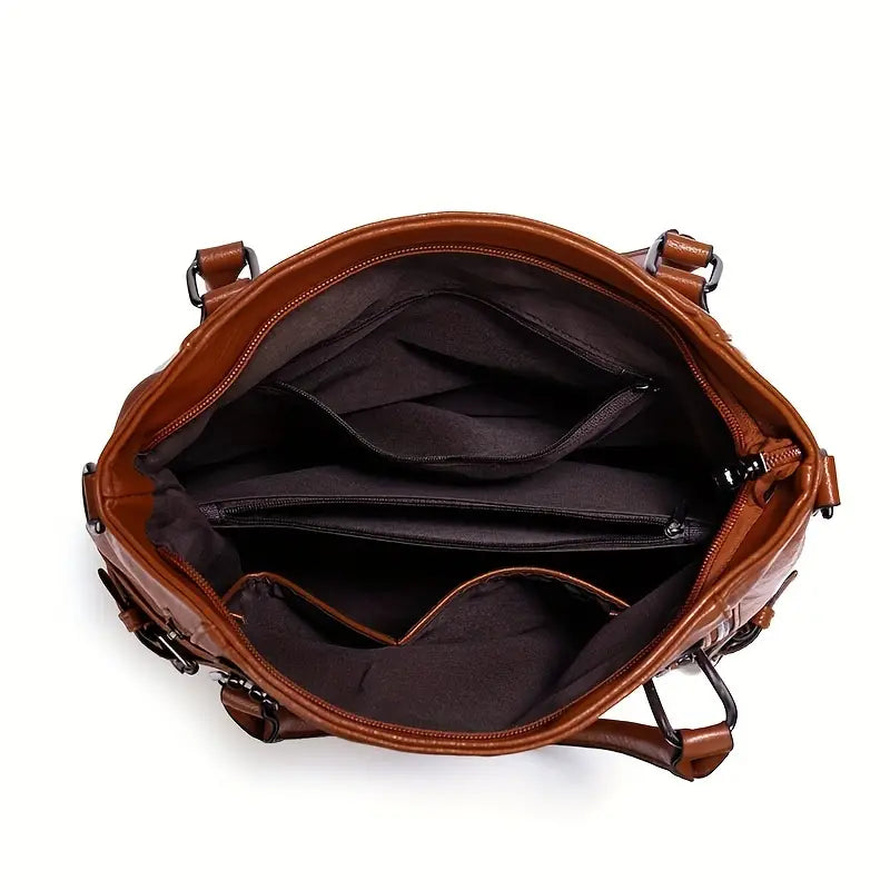 Sophie Crossbodytaske i Vintage PU-Læder Klassisk Elegant Skuldertaske