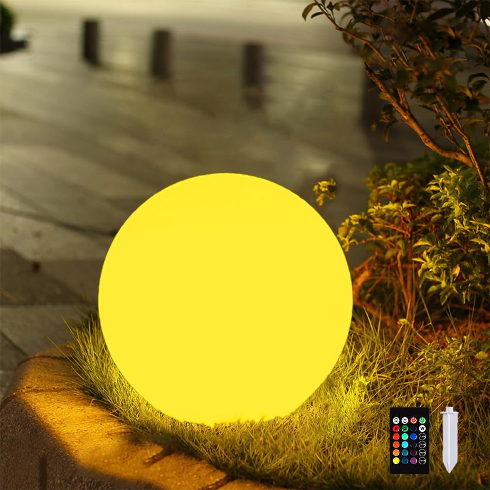 Solcelledrevet Kuglelampe til Udendørs Brug med Varmt LED-Lys til Have, Terrasse og Gangsti