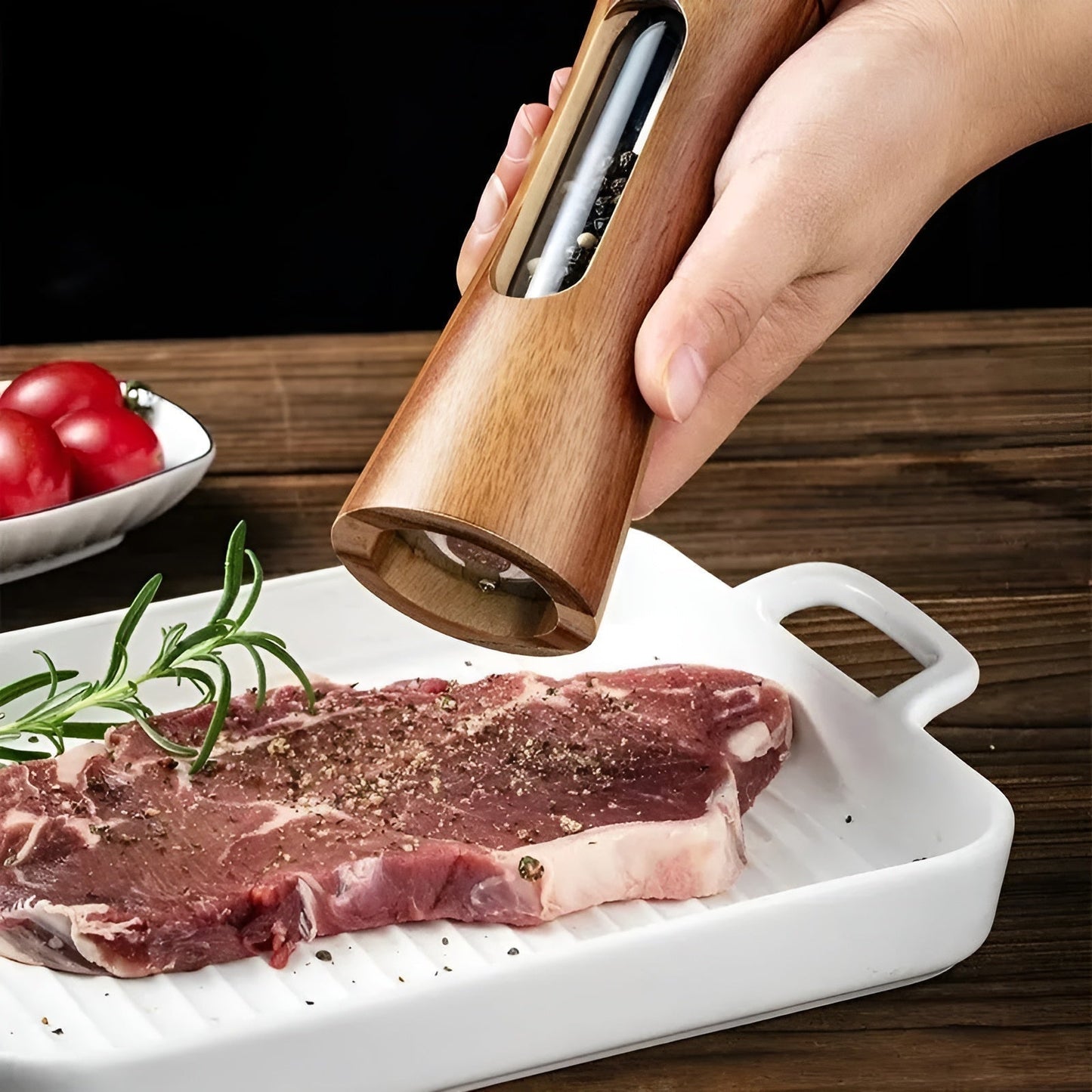 SpiceCraft Salt- og Peberkværnsæt – Trækværne med Justerbar Formaling