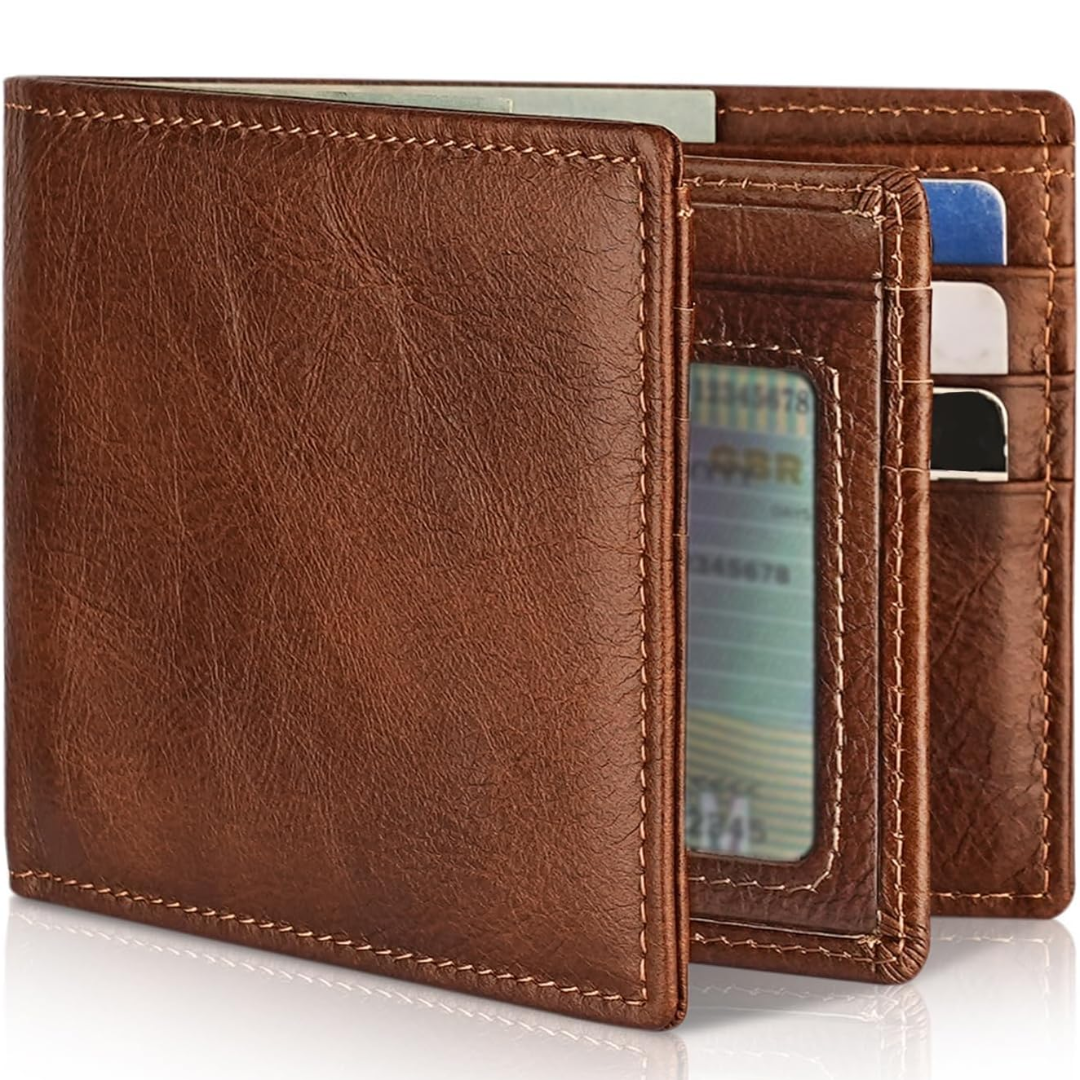 StitchCraft Herrepung i Ægte Læder med RFID Beskyttelse og Slankt Bifold Design